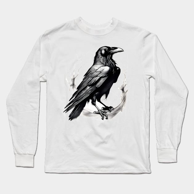 Raven Long Sleeve T-Shirt by BloomBeyondShadows